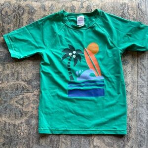 Hanna Andersson Bright Green Print Rashguard - 12